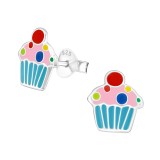 Cupcake - 925 Sterling Silver Kids Ear Studs SD18037