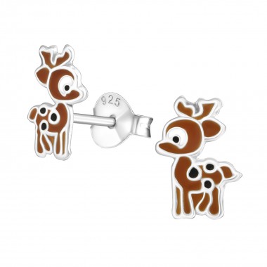 Deer - 925 Sterling Silver Kids Ear Studs SD18038