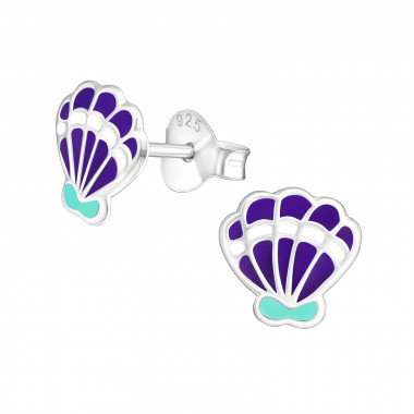 Shell - 925 Sterling Silver Kids Ear Studs SD18040