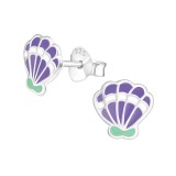 Shell - 925 Sterling Silver Kids Ear Studs SD18040