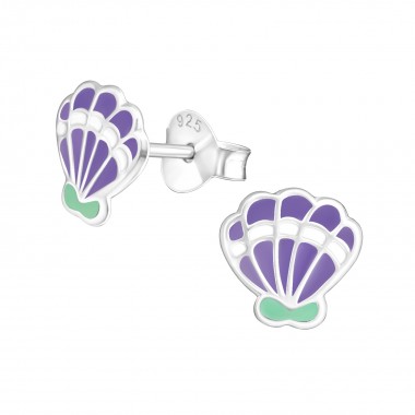 Shell - 925 Sterling Silver Kids Ear Studs SD18040