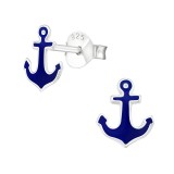 Anchor - 925 Sterling Silver Kids Ear Studs SD18045