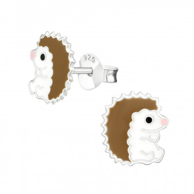 Hedgehog - 925 Sterling Silver Kids Ear Studs SD18715