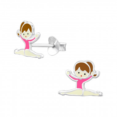 Gymnastics Girl - 925 Sterling Silver Kids Ear Studs SD18747