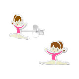 Gymnastics Girl - 925 Sterling Silver Kids Ear Studs SD18747
