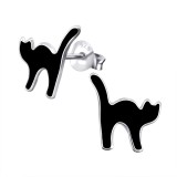 Cat - 925 Sterling Silver Kids Ear Studs SD19086