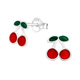 Cherry - 925 Sterling Silver Kids Ear Studs SD19451