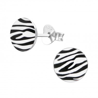 Zebra - 925 Sterling Silver Kids Ear Studs SD19691