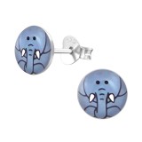 Elephant silhouette - 925 Sterling Silver Kids Ear Studs SD19710