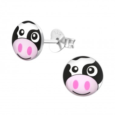 Cow - 925 Sterling Silver Kids Ear Studs SD19713