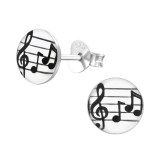 Music notes - 925 Sterling Silver Kids Ear Studs SD19783