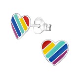 Heart - 925 Sterling Silver Kids Ear Studs SD19786