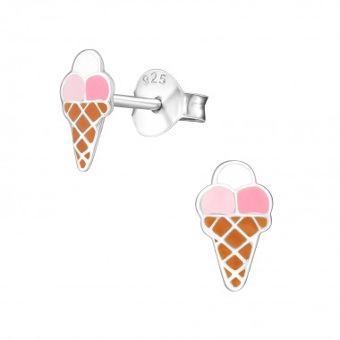 Ice Cream - 925 Sterling Silver Kids Ear Studs SD19787