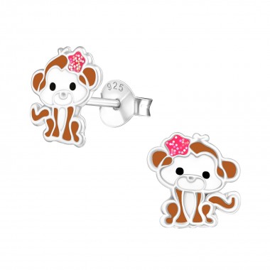 Monkey - 925 Sterling Silver Kids Ear Studs SD19802