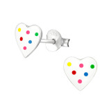 Heart - 925 Sterling Silver Kids Ear Studs SD19893