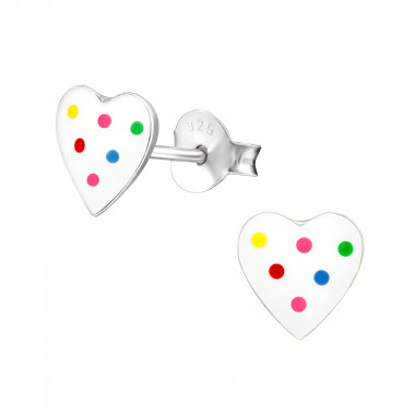 Heart - 925 Sterling Silver Kids Ear Studs SD19893