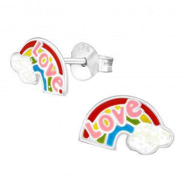 Rainbow - 925 Sterling Silver Kids Ear Studs SD19919