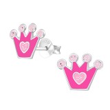 Crown - 925 Sterling Silver Kids Ear Studs SD20712