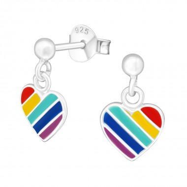 Heart - 925 Sterling Silver Kids Ear Studs SD20740