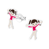 Ballet Dancer - 925 Sterling Silver Kids Ear Studs SD21093