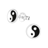 Ying and Yang - 925 Sterling Silver Kids Ear Studs SD21533