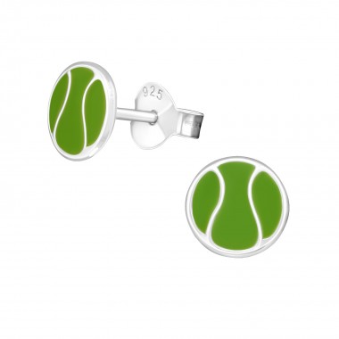 Tennis Ball - 925 Sterling Silver Kids Ear Studs SD21839