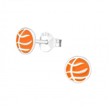 Basketball - 925 Sterling Silver Kids Ear Studs SD21856