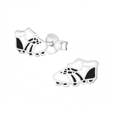 Football Boots - 925 Sterling Silver Kids Ear Studs SD21957