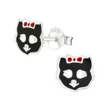 Cat - 925 Sterling Silver Kids Ear Studs SD22090