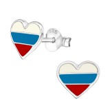 Heart Russia - 925 Sterling Silver Kids Ear Studs SD22117