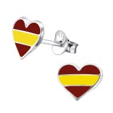 Heart Spain - 925 Sterling Silver Kids Ear Studs SD22119