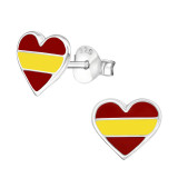 Heart Spain - 925 Sterling Silver Kids Ear Studs SD22119