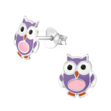 Owl - 925 Sterling Silver Kids Ear Studs SD22223