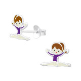 Gymnastics Girl - 925 Sterling Silver Kids Ear Studs SD22230