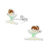Gymnastics Girl - 925 Sterling Silver Kids Ear Studs SD22231