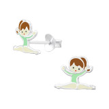 Gymnastics Girl - 925 Sterling Silver Kids Ear Studs SD22231