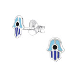 Hamsa - 925 Sterling Silver Kids Ear Studs SD22288