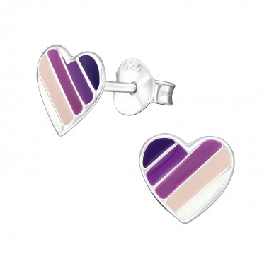 Heart - 925 Sterling Silver Kids Ear Studs SD22311