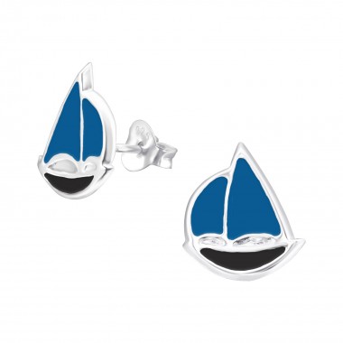 Sailboat - 925 Sterling Silver Kids Ear Studs SD23807