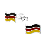 Germany Flag - 925 Sterling Silver Kids Ear Studs SD23809