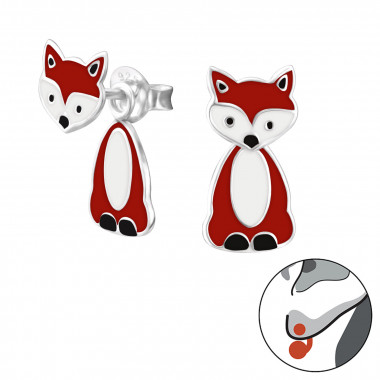 Fox - 925 Sterling Silver Kids Ear Studs SD24630