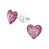 Heart - 925 Sterling Silver Kids Ear Studs SD24649