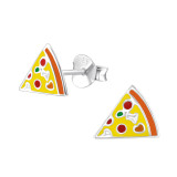 Pizza - 925 Sterling Silver Kids Ear Studs SD24726
