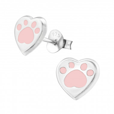 Heart - 925 Sterling Silver Kids Ear Studs SD26293