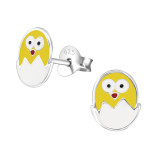 Egg And Chick - 925 Sterling Silver Kids Ear Studs SD26296
