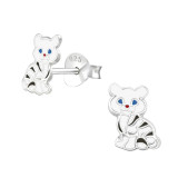 Cat - 925 Sterling Silver Kids Ear Studs SD26314