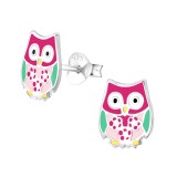 Owl - 925 Sterling Silver Kids Ear Studs SD26317