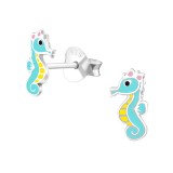 Seahorse - 925 Sterling Silver Kids Ear Studs SD26486