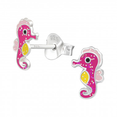 Seahorse - 925 Sterling Silver Kids Ear Studs SD26487