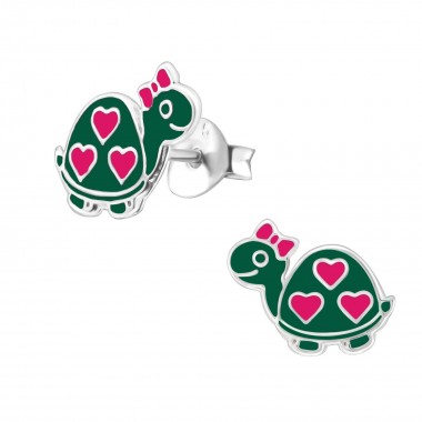 Turtle - 925 Sterling Silver Kids Ear Studs SD26498